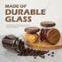1 PC Small Glass Storage Jar with Airtight Lid, 10 fl oz (300ml) Coffee Container with Wooden Lid
