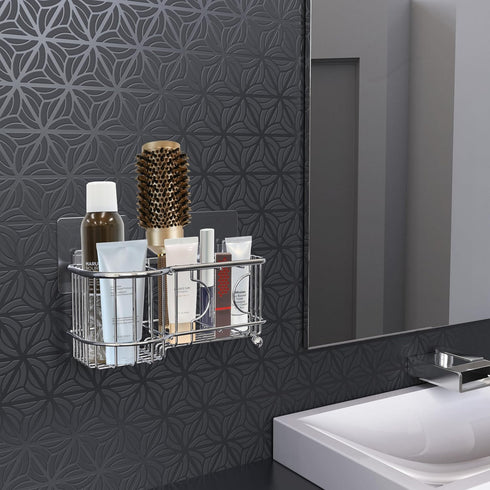 Simple Houseware Stainless Steel 6 Slots Toothbrush Holder, Adhesive Wall Organizer in Chrome