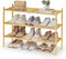 SONGMICS Bamboo Shoe Rack for Closet, Stackable Shoe Oragnizer with Modular Structure,