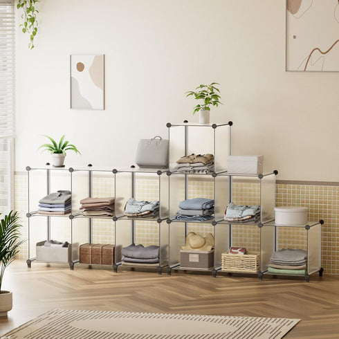 HOMIDEC 6-Cube Storage Organizer, Closet Shelf Bookcase with Metal Hammer for Kids and Bedroom