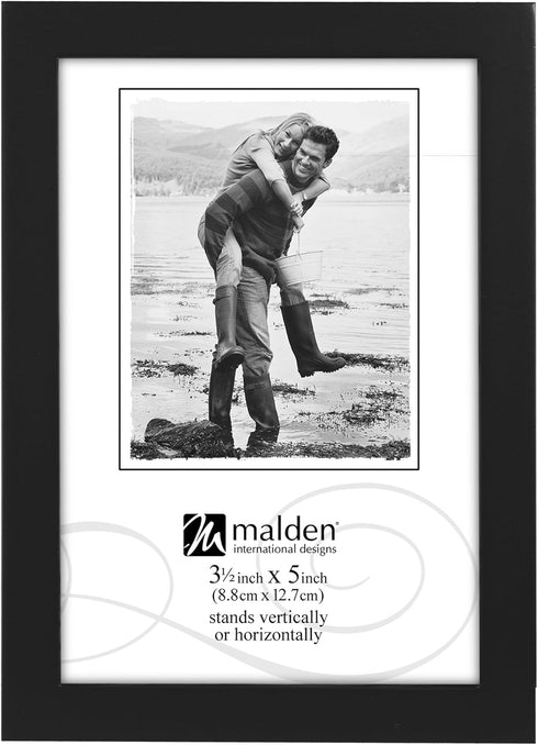 Malden International Designs Black Picture Frame, 3.5x5, Wood, Black Concept