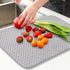 2 Pack Microfiber Dish Drying Mat 24*17 inch, Absorbent Dish Drainer for Kitchen Counter, Sinks, Draining Racks (Gray)