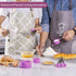 Huygens Measuring Cups and Spoons Set, 10 Pieces Stackable Stainless Steel Handle for Dry and Liquid Ingredients (Mauve)