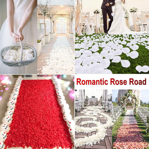 AWCCXMYM 3000 PCS Red Artificial Fake Rose Petals for Romantic Night, Wedding Valentine's Day Decoration