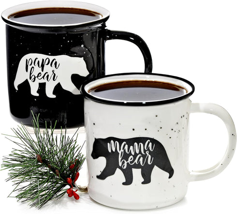 Mama Bear Papa Bear Mug Set of 2, Mom Dad Gift, Parents Couple Coffee Mugs