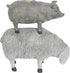 Deco 79 Polystone Farm Animals Decorative Sculpture, Stacked Home Decor Statue, 9" x 4" x 12", Gray