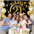 Birthday Party Decoration Extra Large Fabric Black Gold Sign Poster for Anniversary Photo Booth Background, 72.8 x 43.3