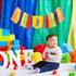 Jissoo Fabric,1st Letter Blocks One High Chair Banner - First Birthday Decorations, Nursery Rhyme Highchair Garland