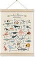 HRQKO Ocean Alphabet Poster Hanger Frame, Ocean Nursery Decor, Sea Animal Wall