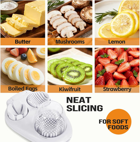 Solaceura 3-In-1egg Slicer For Hard Boiled Eggs,Stainless Heavy Duty Steel Egg Slicer Kitchen Gadget, Fit