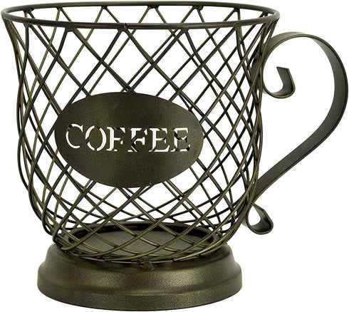 Boston Warehouse Coffee Mug Kup Keeper, Storage Basket for 20 Pods