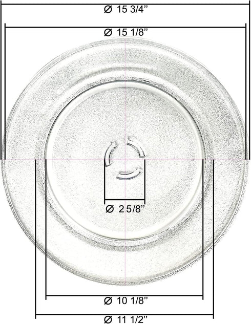 HQRP 15 3/4" Glass Turntable Tray - Compatible with Whirlpool Microwave Oven Cooking Plate - 15.75-inch (15.75" x 400mm)