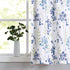 Blue Floral Print Tier Kitchen Curtains, 24 Inches Long, Watercolor Cafe Curtains, Set of 2, 28" W x 24" L