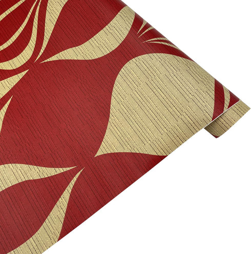 Yifely Red Geometric Design Self-Adhesive Shelf Liner, 17.7 Inch by 9.8 Feet