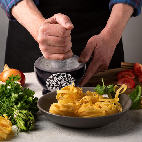 Mortar and Pestle - Heavy Duty Polished Hard Stone Grinder for Spices, Herbs, and Seasoning