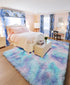 Fluffy Area Rug for Girls Bedroom, 4x6 Purple Rainbow Cute Unicorn Indoor Floor Rug, Ultra Soft Plush Shaggy Carpet