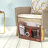 HAKACC Bedside Organizer with Hanging Pocket, Remote Holder for Bed Accessories, Brown