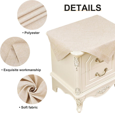 2 Pack 24 24 Inch Wolkemer Faux Linen Small Square Tablecloth Heavy Duty Fabric Nightstand Table Cloths x Beige