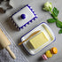 Countertop, City to Cottage Large Butter Dish with Lid for Ceramic Butter Keeper, Butter Container with Knob Handle
