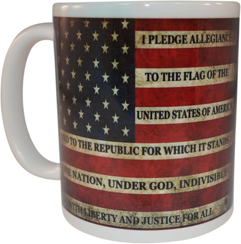 Rogue River Tactical Patriotic USA Flag Funny Coffee Mug Novelty Cup Gift America Pledge of Allegiance