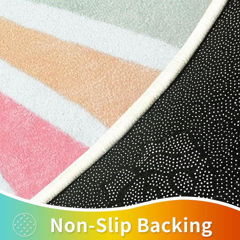 SKGULE 5 Boho Kids Round Rug Colorful Sun Bohemia Round Kid Area Rug for Playroom Non-Slip Washable Play Mat Soft