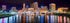 PHOTOSBYJON Columbus Skyline Photo Print UNFRAMED, Night Color City Downtown, 11.75 x 36 inches, Ohio Panorama