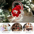 H&D HYALINE & DORA Crystal Red Rose Flower Basket, Collectible Figurines Ornaments for Home Decor Table Centerpiece