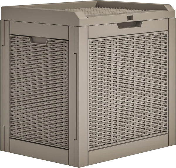 YITAHOME 32 Gallon Deck Box, Resin Storage with Lockable Lid & Side