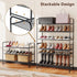 3 32.5" Tier Shoe Rack, Wide Shoe Organizer Sturdy Metal for Entryway, Garage, Shoe Shelf Stand for Small Space