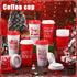 16 oz Tioncy Winter Mugs Gift Bulk Hot Cocoa Chocolate Bar Supplies Reusable Coffee Cups with Lids Plastic Cups Travel