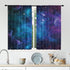Cinbloo Galaxy Kitchen Curtains, Out Space Wall Art Rod Pocket 27.5W x 39L Inch, Blue Nebula Universe Room Decor for