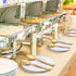 LIANYU 2 Gold Serving Spoons, 2 Gold Slotted Spoons, 2 Gold Serving Forks, 8.6 Inch Stainless Steel for Buffet Catering