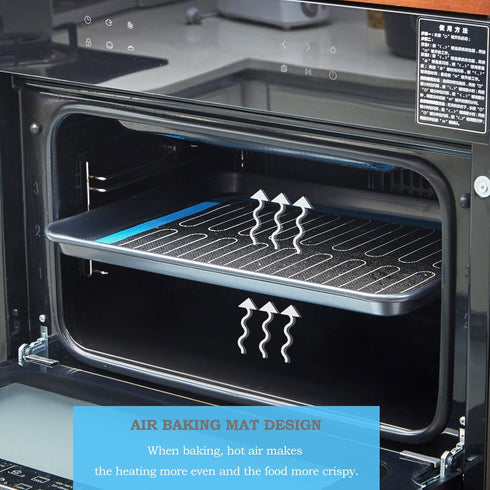 2PCs GUY DREAM Perforated Silicone Baking Mat 11-4/5" x 15-3/4" - Non-Stick Eclair Mat for Half Size Cooking Sheet
