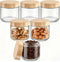 Bumobum 8 oz Glass Jars with Lids, Small Glass Container with Bamboo