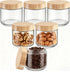 Bumobum 8 oz Glass Jars with Lids, Small Glass Container with Bamboo
