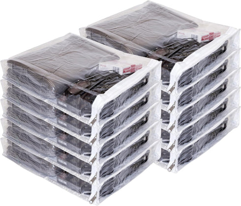 10-Pack Clear Vinyl Storage Bags with Display Pocket, 9 x 11 x 2 Inch