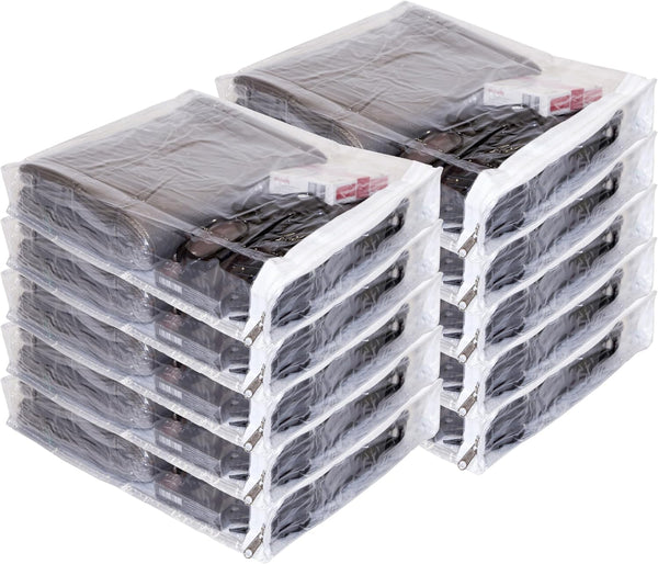 10-Pack Clear Vinyl Storage Bags with Display Pocket, 9 x 11 x 2 Inch