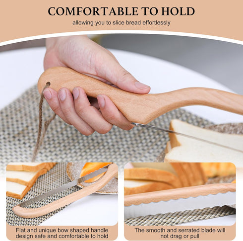 Bread,15.6" Bread Slicer,Bow-shaped Bread Knife For Sourdough Bread, Bread Saw For Homemade Sourdough With Protective