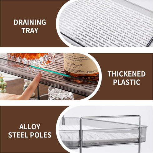 Coffee Bar Accessories,Station Organizers,Large Capacity Storage with Drain Board,Whisky Tray,Mug Tea Cup Holder Coffee