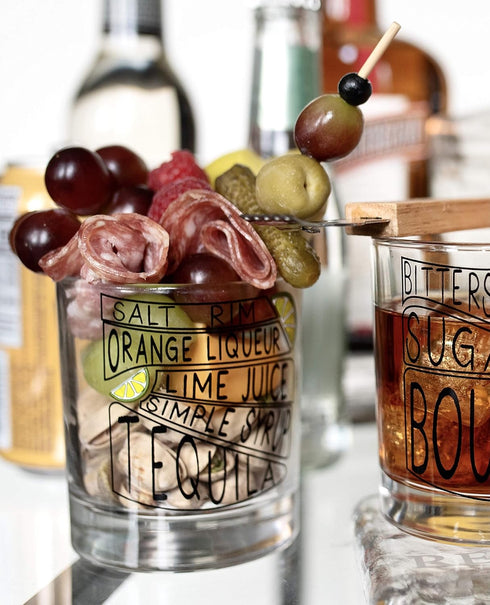 Mud Pie Tequila Drink Recipe Glass 8 oz with Tool 6 1/2"