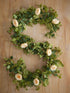 PARTY JOY 6.56ft Eucalyptus Garland with 8 Champagne Roses, Lush Floral Greenery for Party Wedding Decor