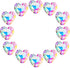 12pcs Colorful Crystal Heart Prism Suncatcher, Heart Prism Chandelier Drop Parts Window