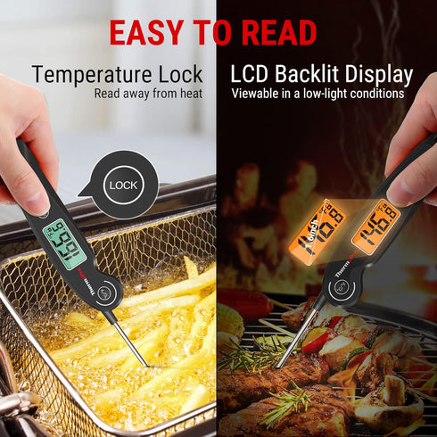ThermoPro TP605 Instant Read Meat Thermometer: Waterproof Digital Probe for Cooking, BBQ, Grilling