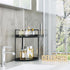 Counter 2 (Black-2 Corner Bathroom Organizer, Tier Wood Vanity Storage, Waterproof Skincare Shelf for Kitchen