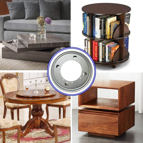 Evadow 2Pack 9" 5/16 750lbs Lazy Susan Hardware, Rotating Bearing Plate Thick, Lazy Susan Turntable Swivel Base