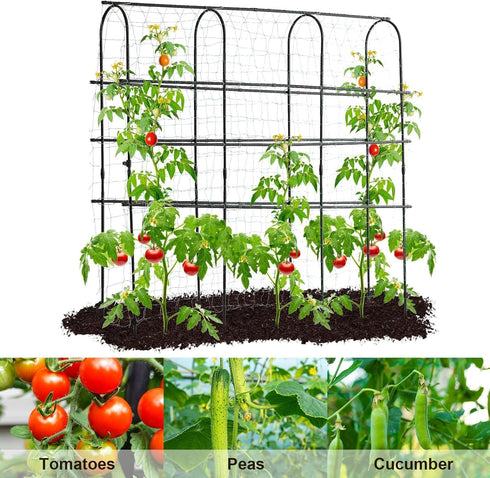 6 OTOSUNNY Garden Trellis for Climbing Plants Outdoor, FT Tall Arch Tunnel, Metal A-Frame Plant Support with Trellis