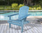 Folding Adirondack Chairs Set, Solid Wood Outdoor Chairs with Wide Armrests, Turquoise