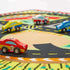 Race Track Play Rug with Wooden Cars for Kids