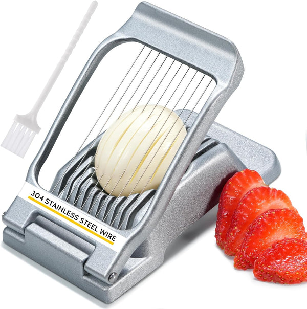 Heavy Duty Stainless Steel Wire Egg Slicer for Hard Boiled Eggs &