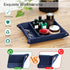SITHON Dark Blue Valet Tray Organizer, Removable 2 Compartment Catchall Tray for Bedside, Vanity, Nightstand